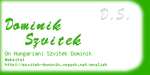 dominik szvitek business card